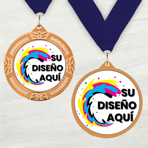 Medalla de Metal Personalizada de 2.5" con Cinta MDL751